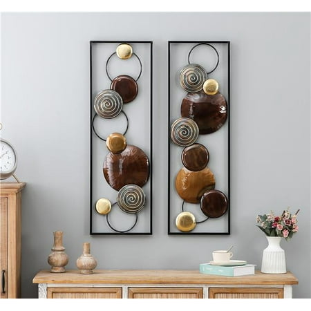 Modern wall art set of 2 Abstract Metal Wall Sculpture panel abstract home deco